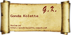 Gonda Koletta névjegykártya